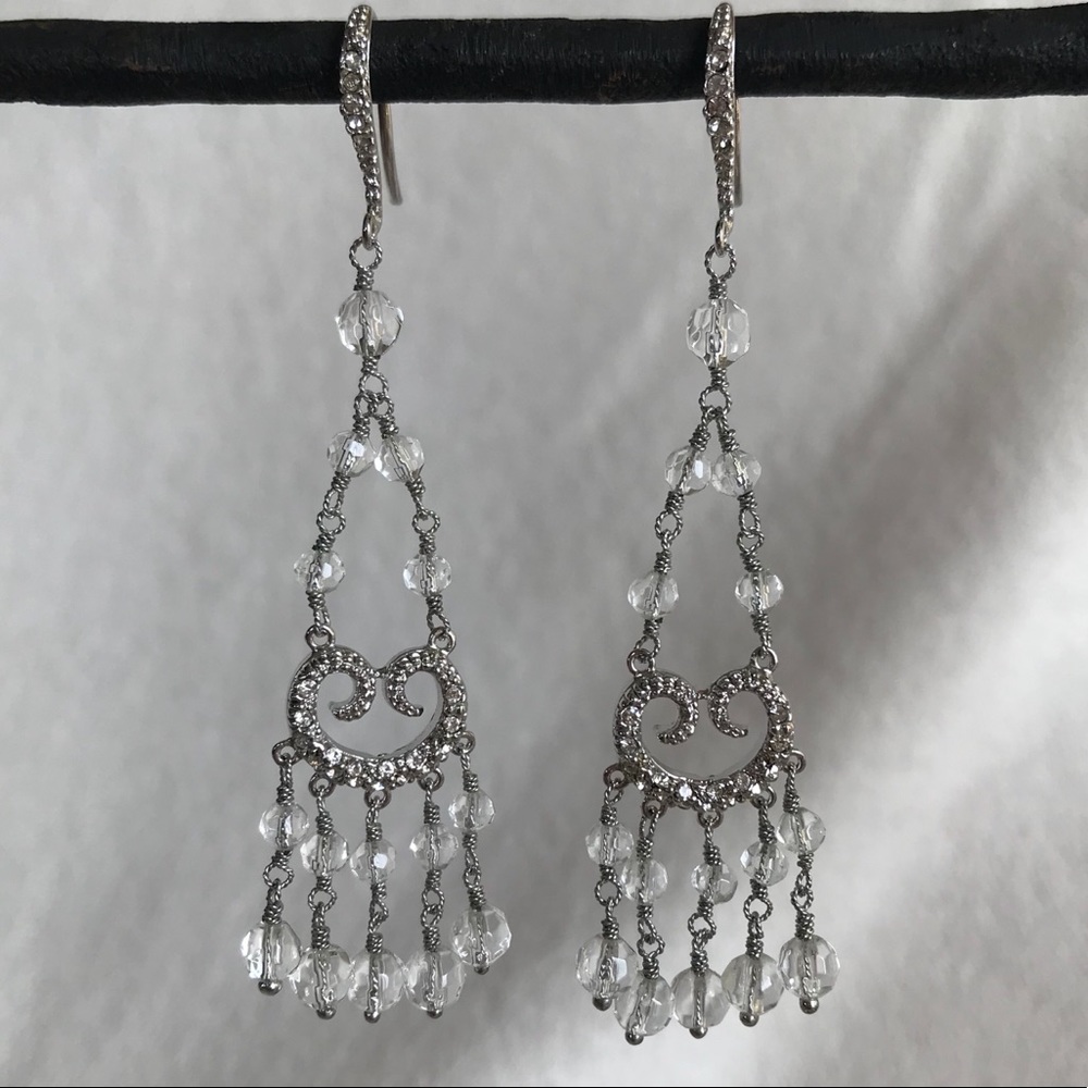 Nadri Scroll Chandelier Earrings
